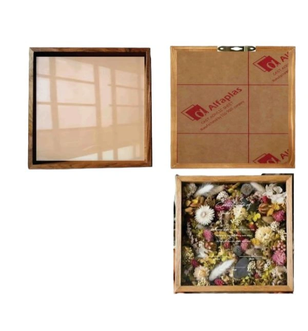 Teakwood Floating/ varmala  Frame  - 14/14"