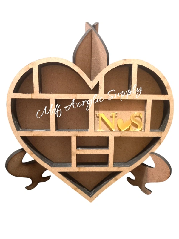 Heart Miniature Shadow Box  - 8", Without Easel stand