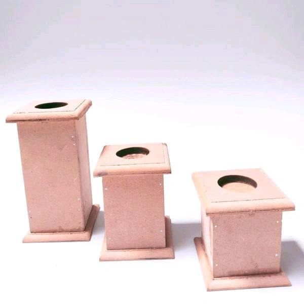 Pillar Tealights- grooved edges - Set Of 3