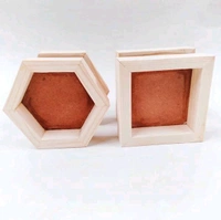 Pinewood Miniature Shadow Box/ Doll House - With Backhook, 3pc
