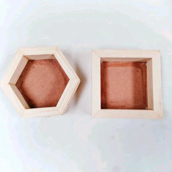 Square Pinewood Miniature Shadow Box/ Doll House - Plain, 1pc, 4/4/1"