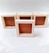 Square Pinewood Miniature Shadow Box/ Doll House - With Backhook, 3
