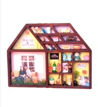 Hut Miniature Shadow box Bookshelf  - 6"