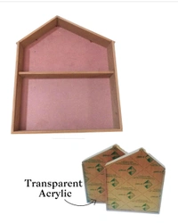 Hut / Dollhouse Shadow Box  - 15/13" Approx, Without LED