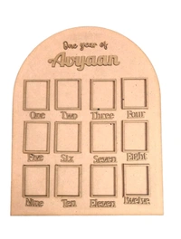 Baby 1 Year Birth Photo Frame - 16/12", With Border