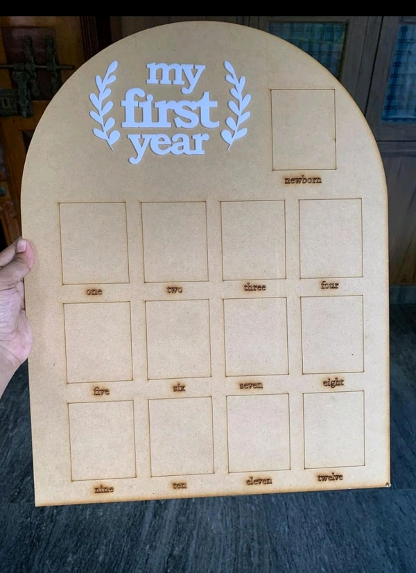 Mdf Baby 1 Year Birth Frames  - 16/12", Material -Mdf