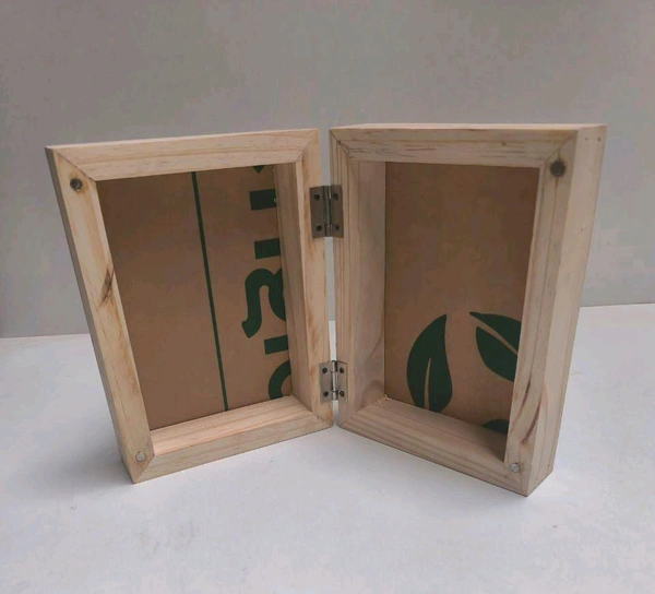 Pinewood Book Frame- Both Side Preservation  - 8/6/1.5", Transparent Acrylic Base