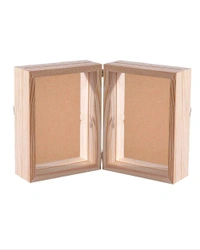 Pinewood Book Frame- Both Side Preservation  - 8/6/1.5", Transparent Acrylic Base