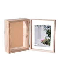 Pinewood Book Frame- 1 Preservation +1 Photo - 7/5/1.5", Mdf Baseon Preservation Side