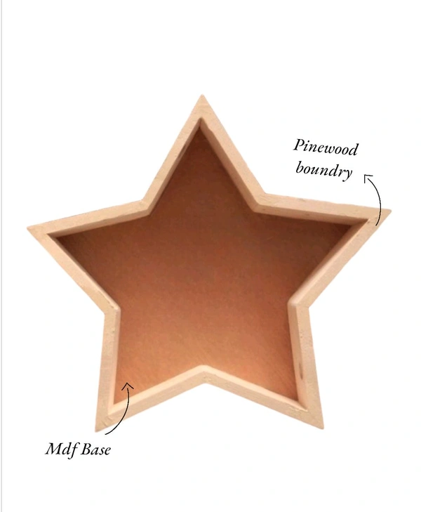 Pinewood Star Frame / Shadow Box  - With Mdf Base, 10/10/1.5"
