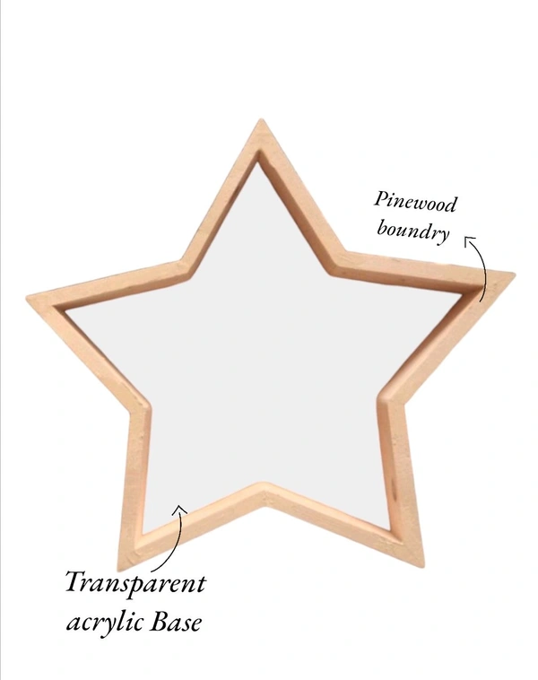 Pinewood Star Frame / Shadow Box  - With Mdf Base, 12/12/1.5"