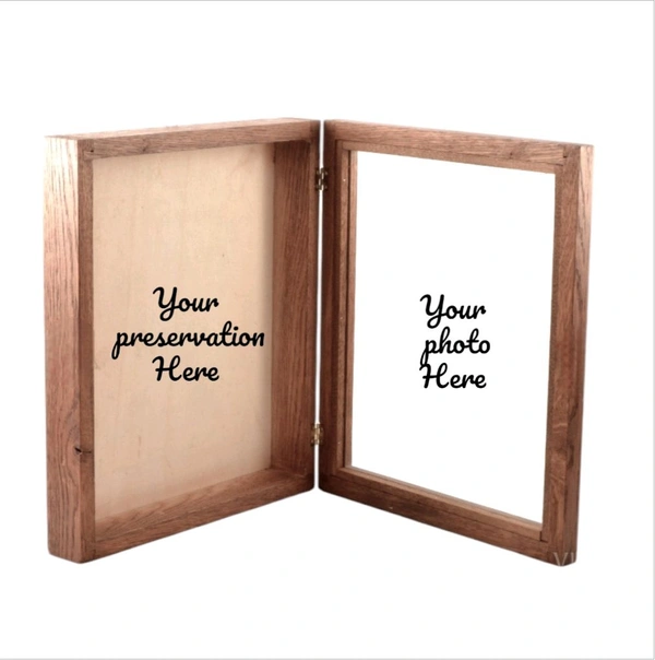 Teakwood Book Frame-1 preservation+Photo Frame  - 7/5/1.5", Mdf Base On Preservation Side