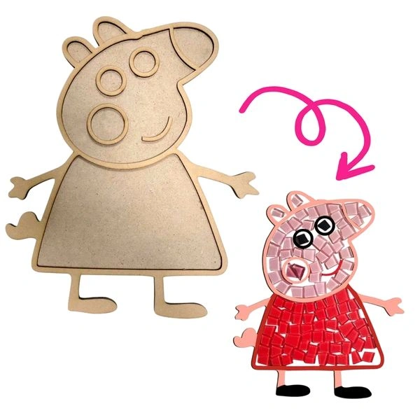 DIY PEPPA PIG-mosaic art - 4 Inch, 4 + 4mm