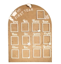 Baby One Year Frame - Mdf+ Acrylic  - 18/13", Mdf + White Acrylic