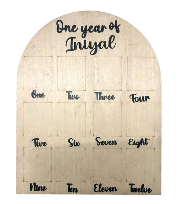 Baby One Year Frame - Birchwood+ Acrylic  - 16/13 Inch