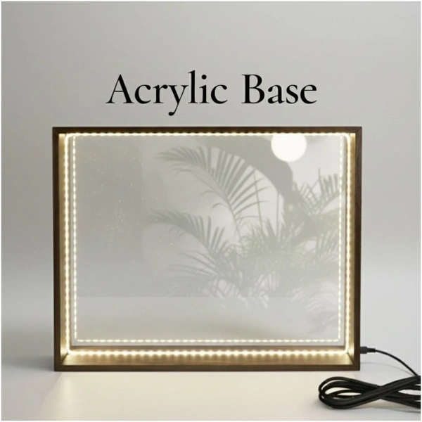 LED Teakwood Preservation Frame - Acrylic Base - 10/8/1"