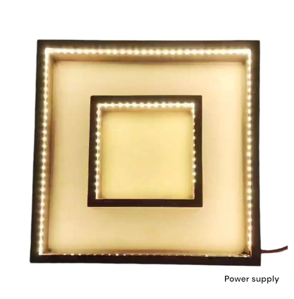 Double LED Teakwood Double Frame - With Photo Frame - 10/10/1.5"