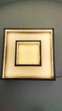 Double LED Teakwood Double Frame - With Photo Frame - 10/10/1.5"