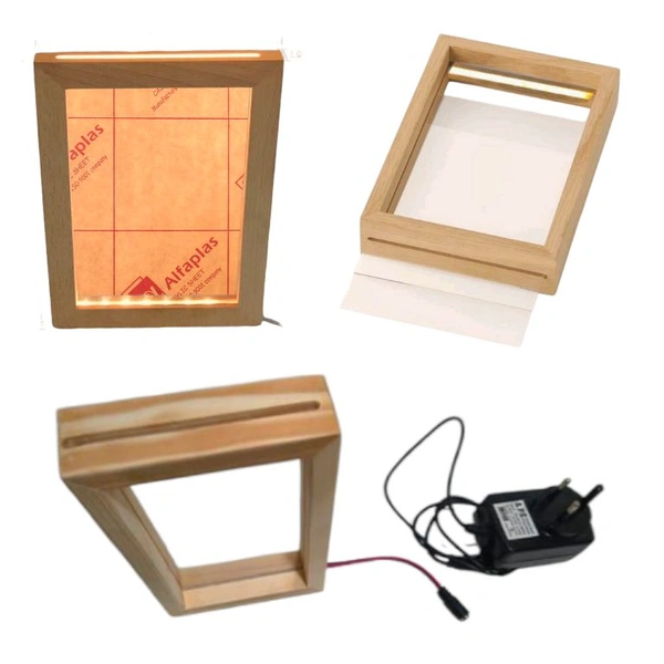 Pinewood LED Photo Frame  - 6/8/1.75"