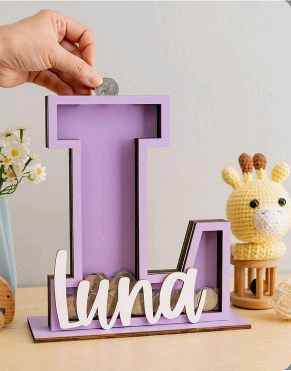 Alphabet Monogram Piggy Bank  - 2 Names