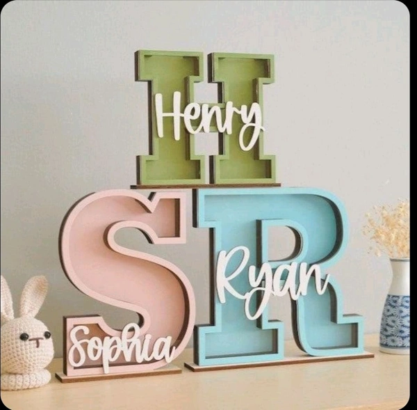Alphabet Monogram Piggy Bank  - 2 Names