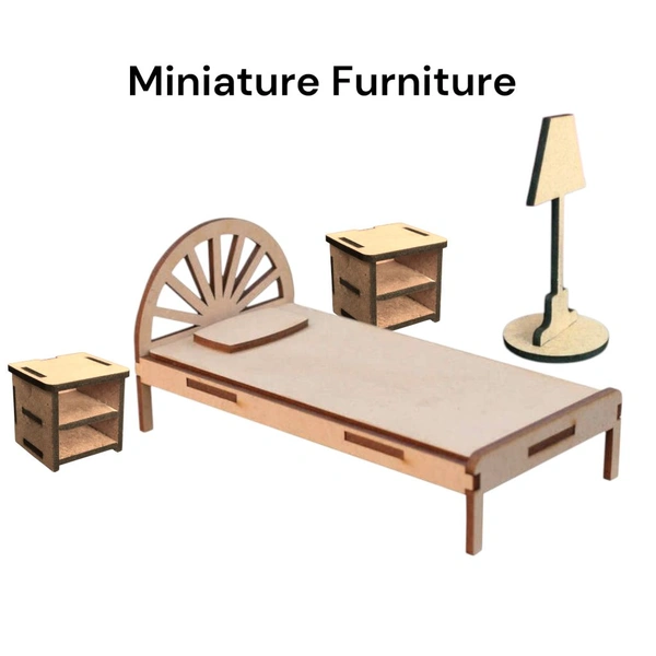 Miniature Bedroom Furniture  - With Lamp