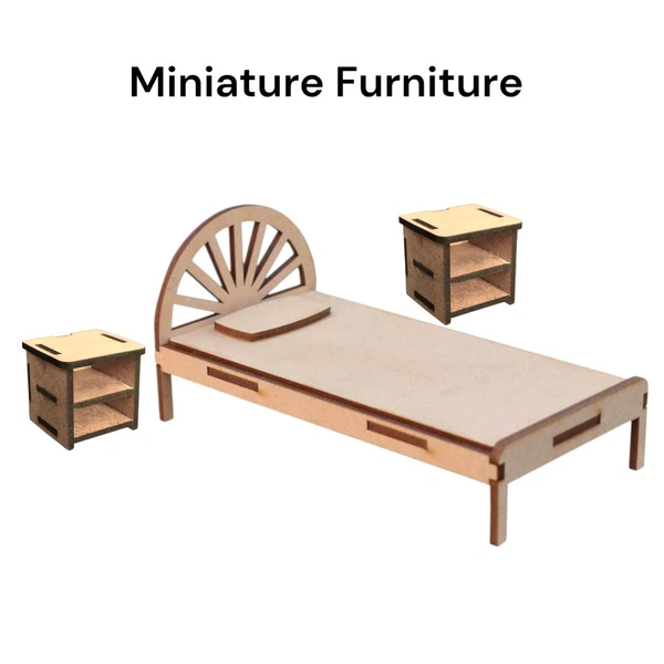 Miniature Bedroom Furniture  - With Lamp