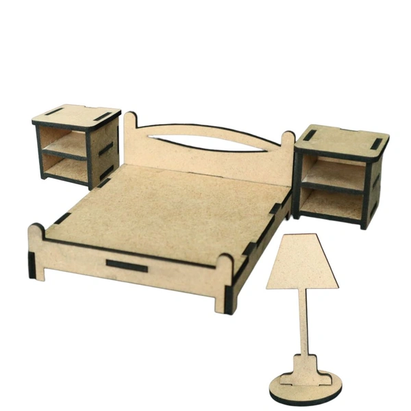 Miniature Bedroom Furniture  - With Lamp