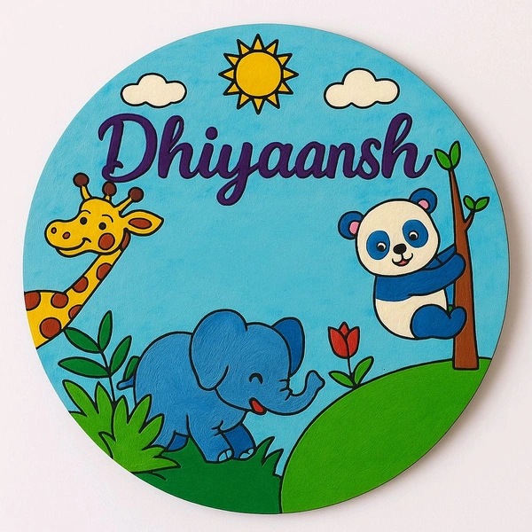 Jungle Theme Kids Nameboard  - Painted