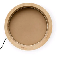 Pinewood Round LED Wooden Varmala Preservation Frame - 10", Mdf Base