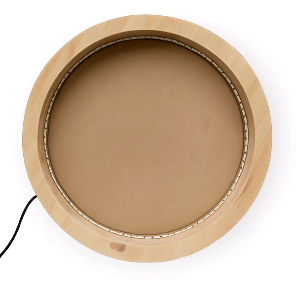 Pinewood Round LED Wooden Varmala Preservation Frame - 10", Mdf Base