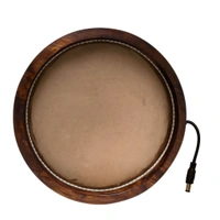 Round Teak Finish Pinewood Preservation Frame  - 18", Mdf Base