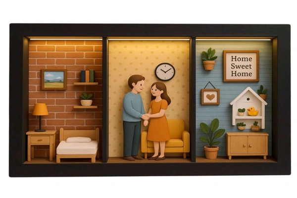 Long Horizontal Mdf Shadow Box  - 24/14/3" or 61/36/7.5 cm