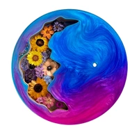 Geode/ Agate Flower Preservatio Mdf Clock Base  - 16 Inch, 40mm