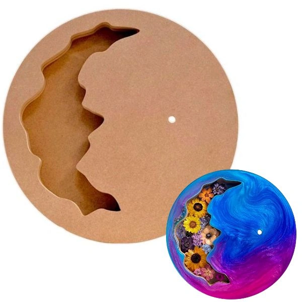 Geode/ Agate Flower Preservatio Mdf Clock Base  - 18inch, 40mm