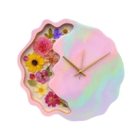 Geode/ Agate Flower Preservatio Mdf Clock Base  - 20", 40mm