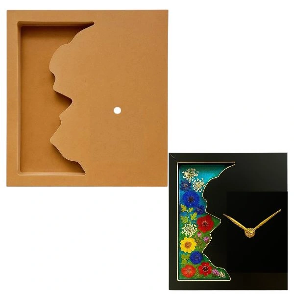Geode/ Agate Flower Preservation Mdf Clock Base  - 20inch, 40mm