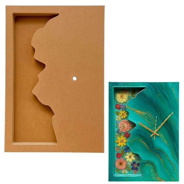Geode/ Agate Flower Preservation Mdf Clock Base  - 20", 40mm