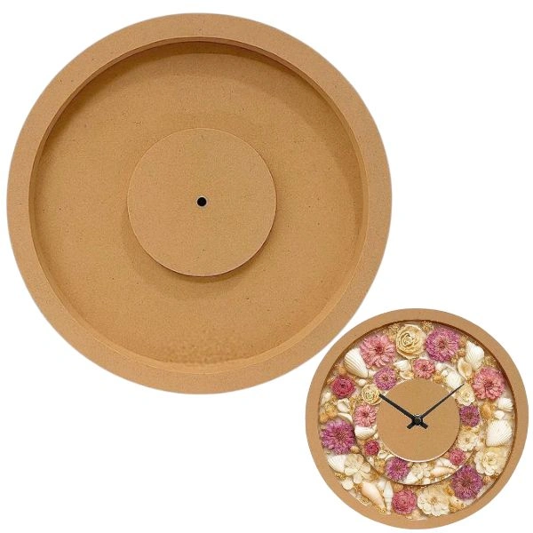 Mdf Flower Preservation/ Casting Resin Clock - 18"