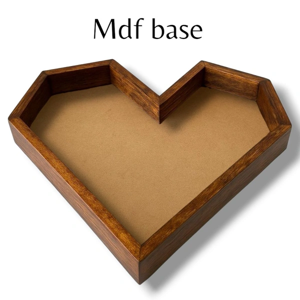 Teakwood Heart Varmala Preservation Frame- Mdf Base - 18/16/1.5"
