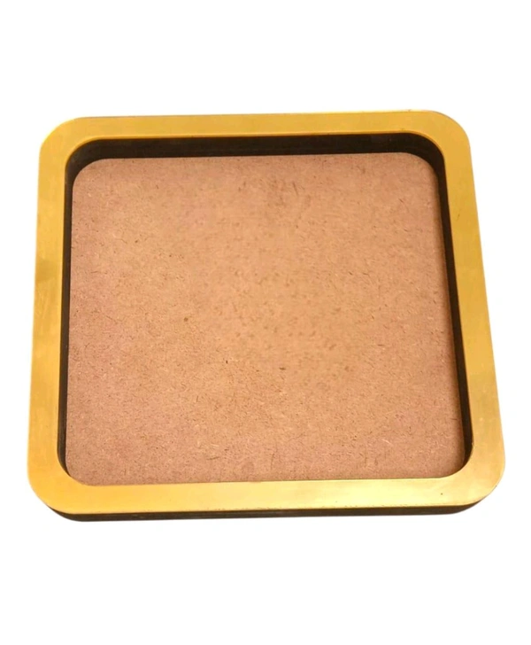 Square Preservation Frame With Golden Border - 18", Depth-12mm