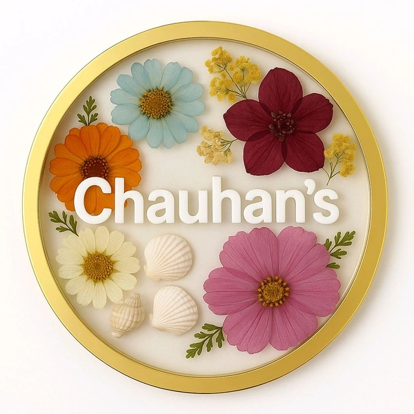 Round preservation frame with golden border - 8 Inch, Depth-8mm