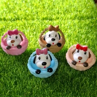 Miniature Cute Dog In Basket - 1 Pc Random Colour