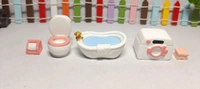 Miniature Bathroom Dollhouse Set - 2 Sets
