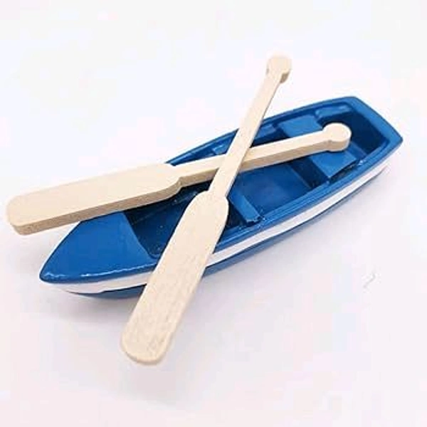 Miniature Boat With 2 Oar - 1 Set