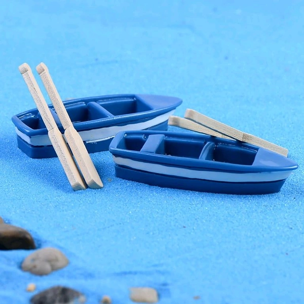 Miniature Boat With 2 Oar - 2 Sets