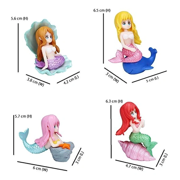 Miniature Cute Mermaids - 4 Pcs