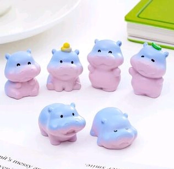 Miniature  Cute Hippo Set-6 Pcs