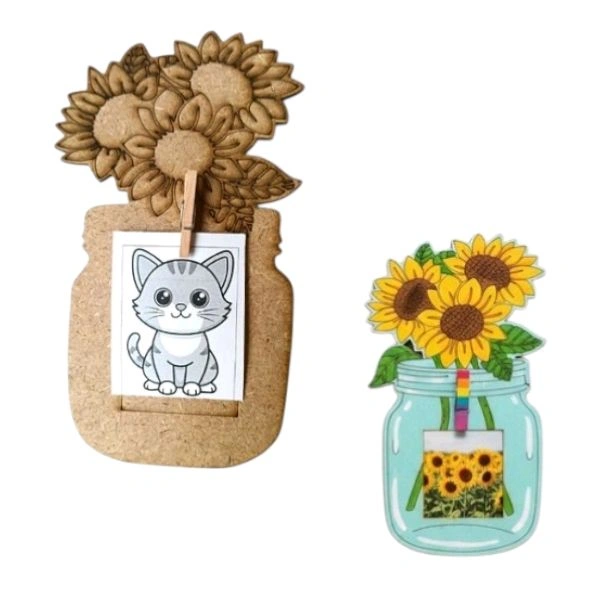 Flower Pot - Mdf Photo Fridge Magnet - 5 pcs