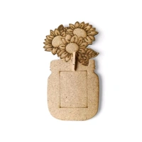 Flower Pot - Mdf Photo Fridge Magnet - 10 pcs